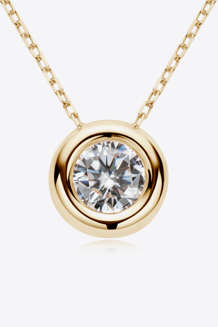 1 Carat Moissanite Pendant 925 Sterling Silver Necklace Gold