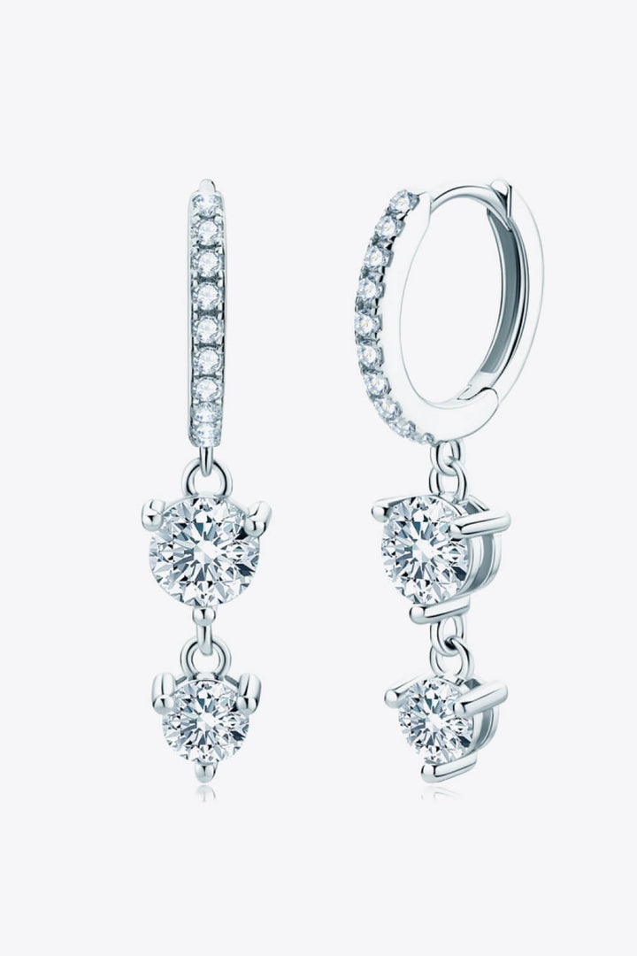 Be The One Moissanite Drop Earrings Silver One Size