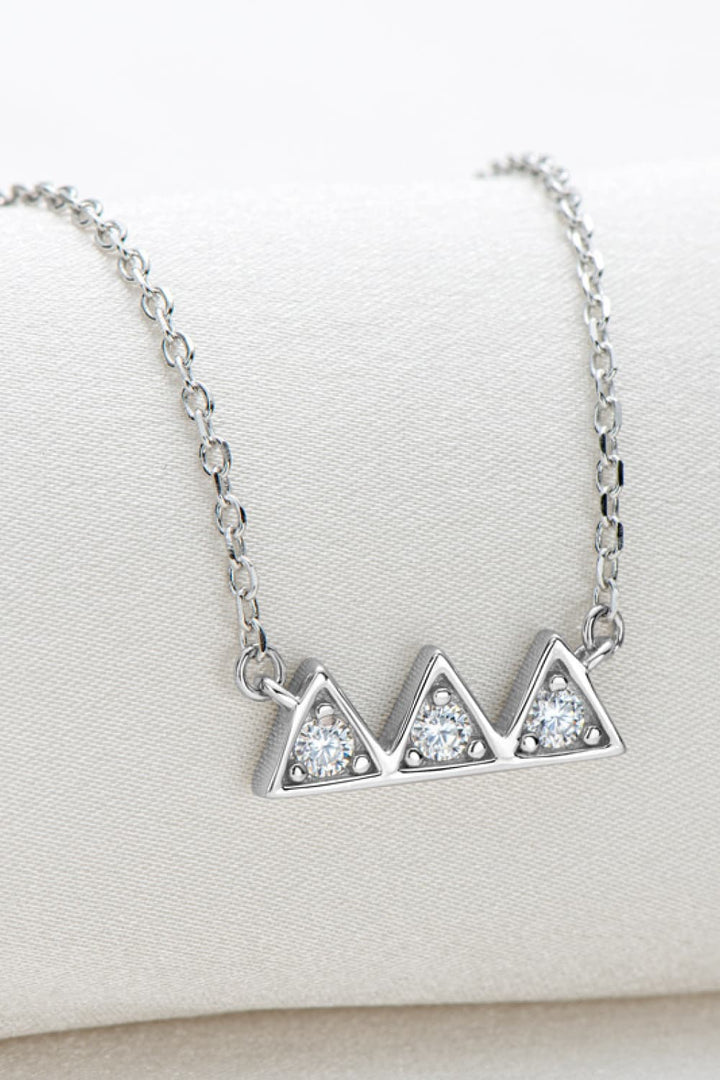 Moissanite Triangle Platinum-Plated Necklace Silver One Size