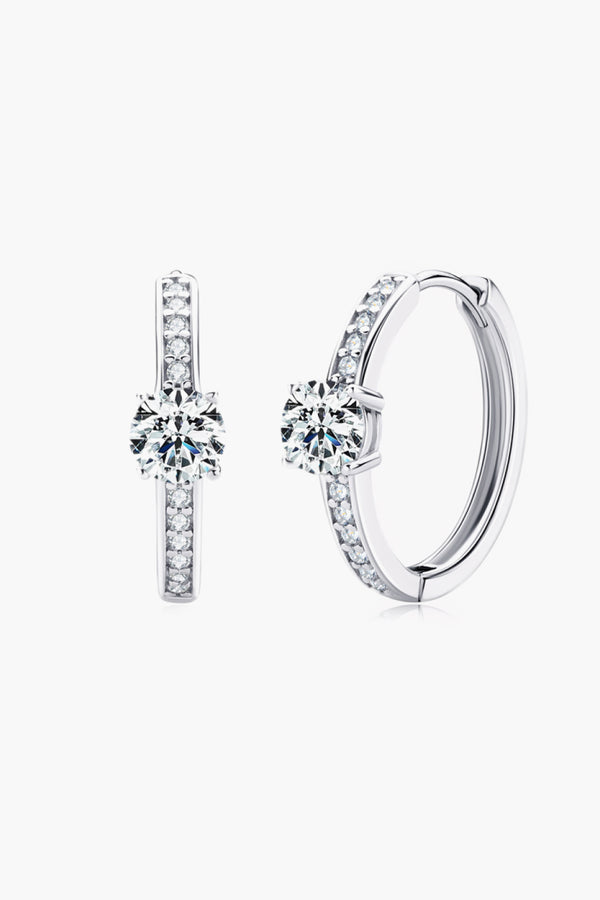 Carry Your Love 1 Carat Moissanite Platinum-Plated Earrings Silver One Size