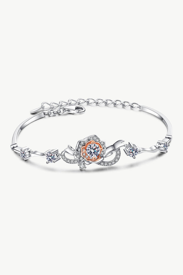 925 Sterling Silver Moissanite Bracelet Silver/Orange