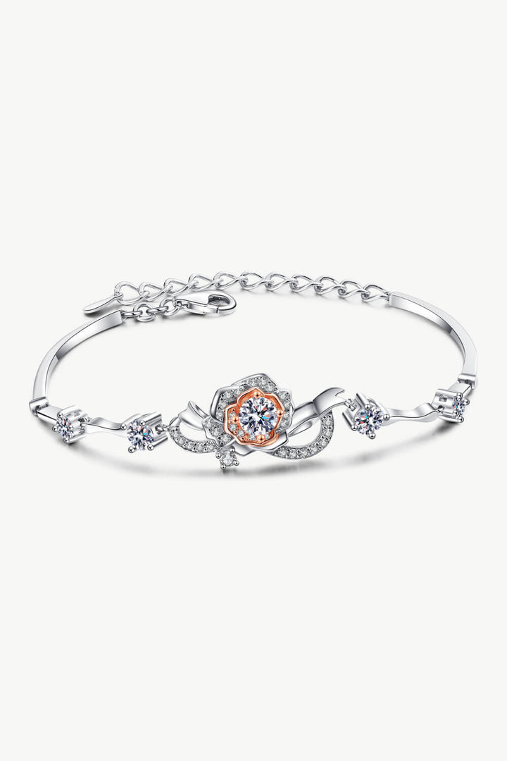 925 Sterling Silver Moissanite Bracelet Silver Orange