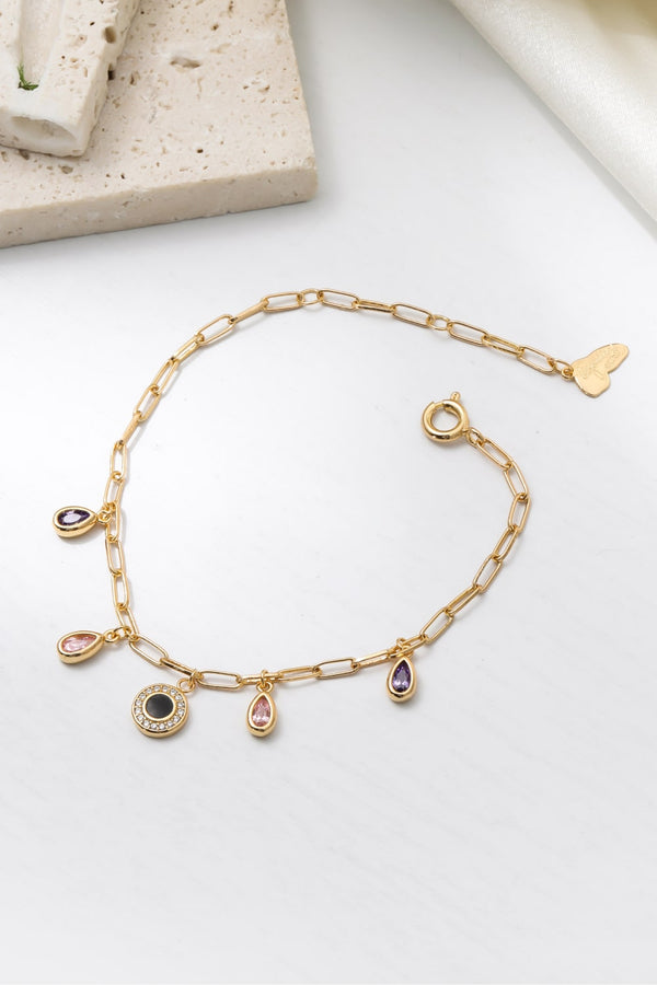 Graceful Stardom Multi-Charm Bracelet Gold One Size