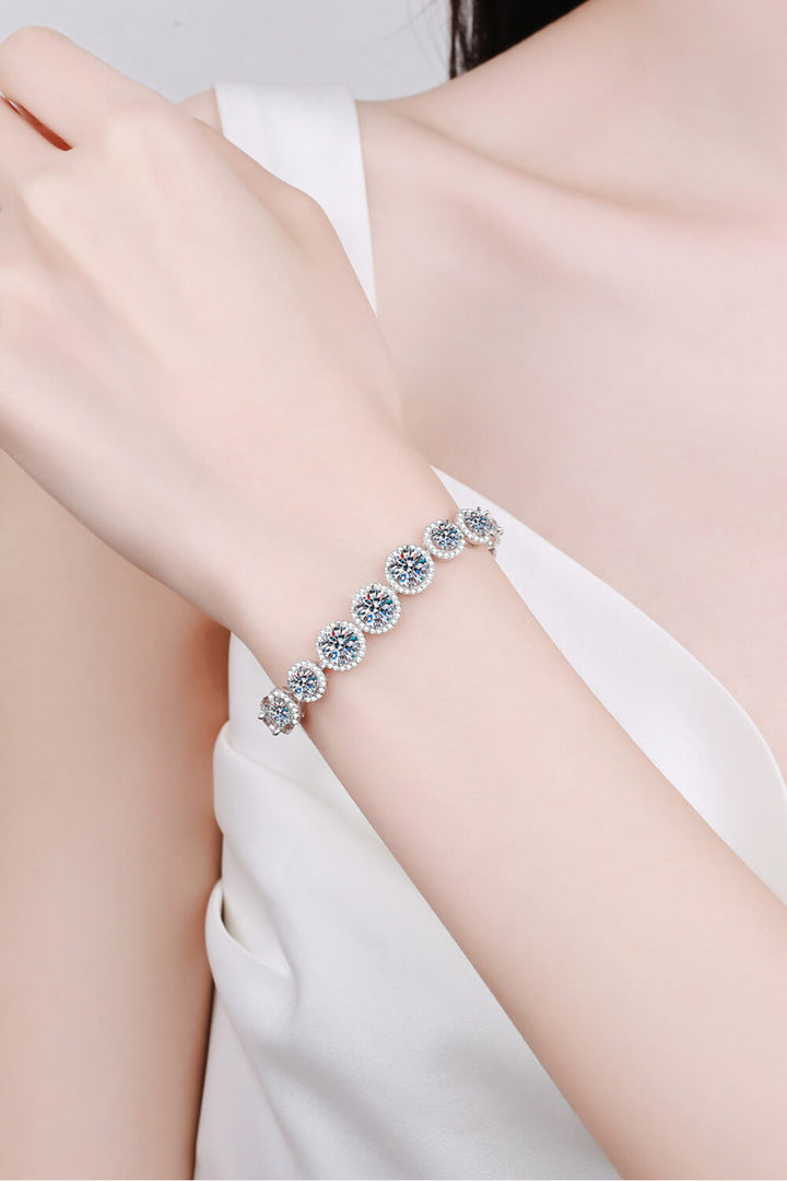 925 Sterling Silver 10.4 Carat Moissanite Bracelet Silver