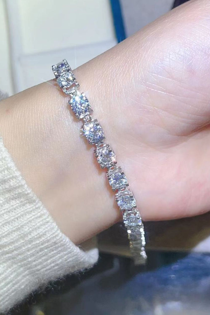 10 Carat Moissanite Platinum-Plated Bracelet Silver