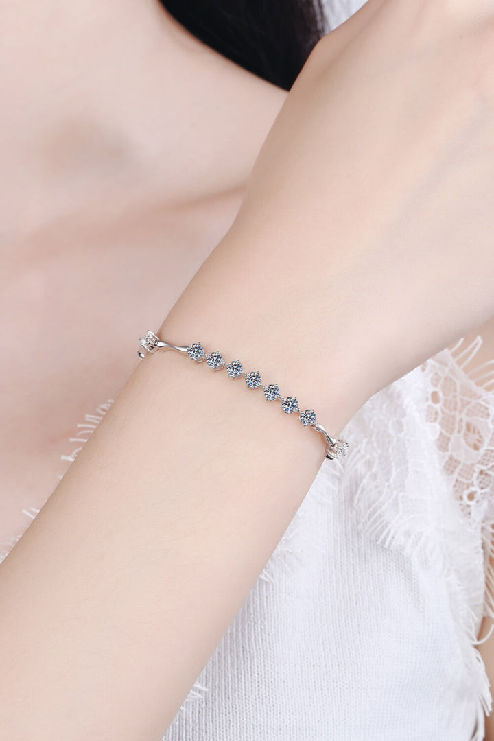 Moissanite 925 Sterling Silver Bracelet Silver One Size