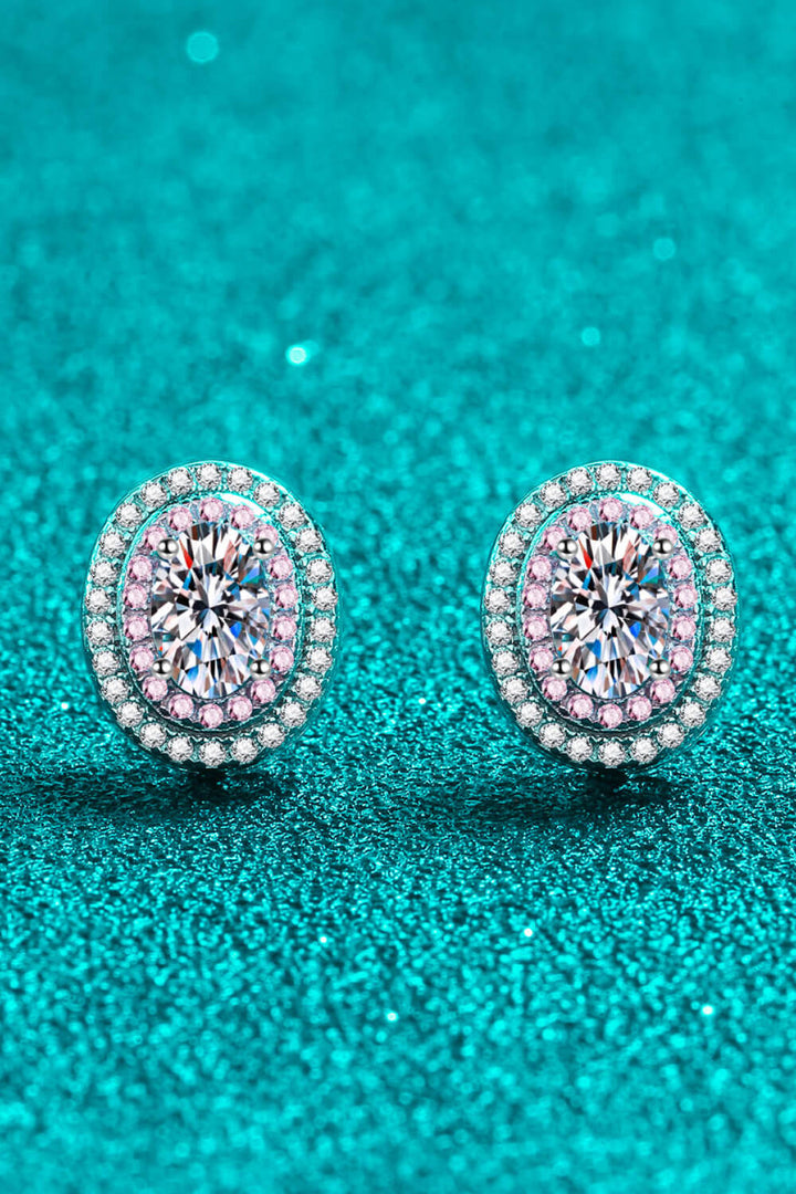 Platinum-Plated Moissanite Stud Earrings