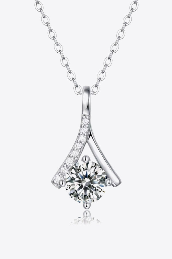 Special Occasion 1 Carat Moissanite Pendant Necklace Silver One Size