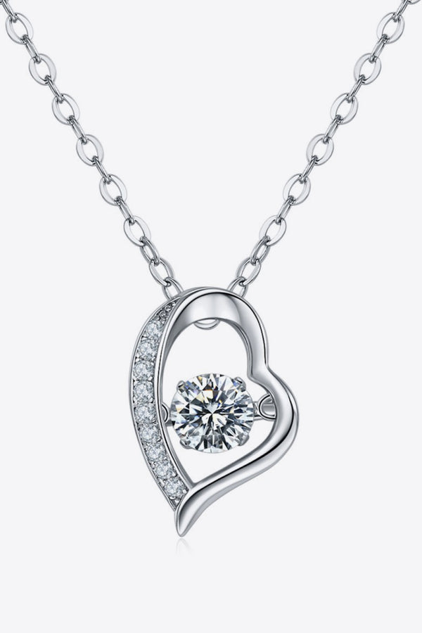 925 Sterling Silver Moissanite Pendant Necklace Silver