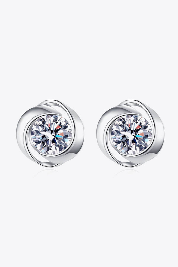 Feeling Fun Moissanite Stud Earrings Silver One Size