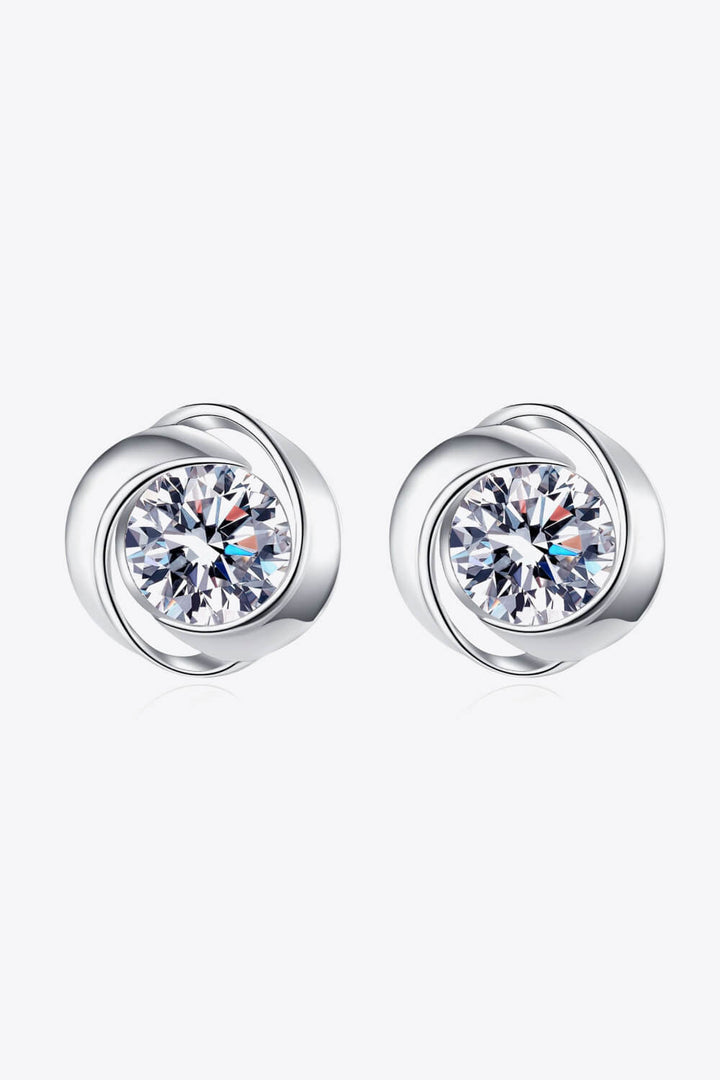 Feeling Fun Moissanite Stud Earrings Silver One Size