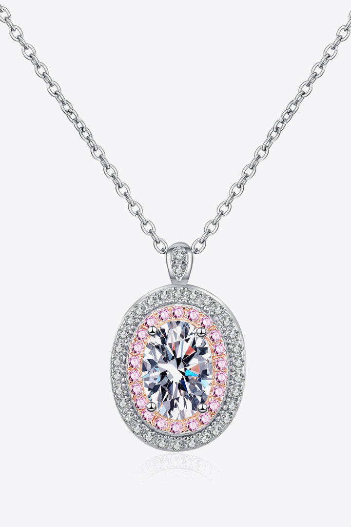 925 Sterling Silver Rhodium-Plated 1 Carat Moissanite Pendant Necklace Silver