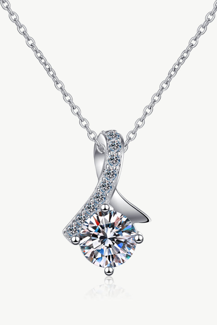 Unique and Chic Moissanite Pendant Necklace Silver One Size