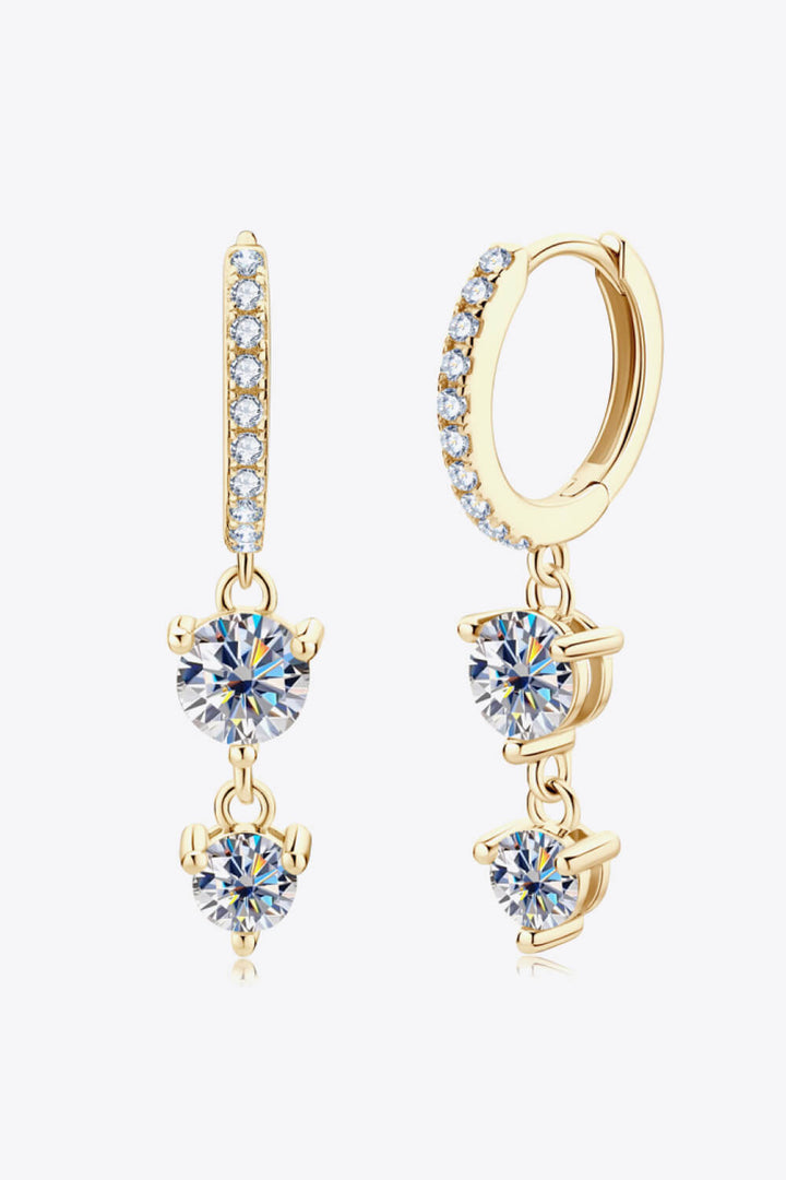 Be The One Moissanite Drop Earrings Gold One Size