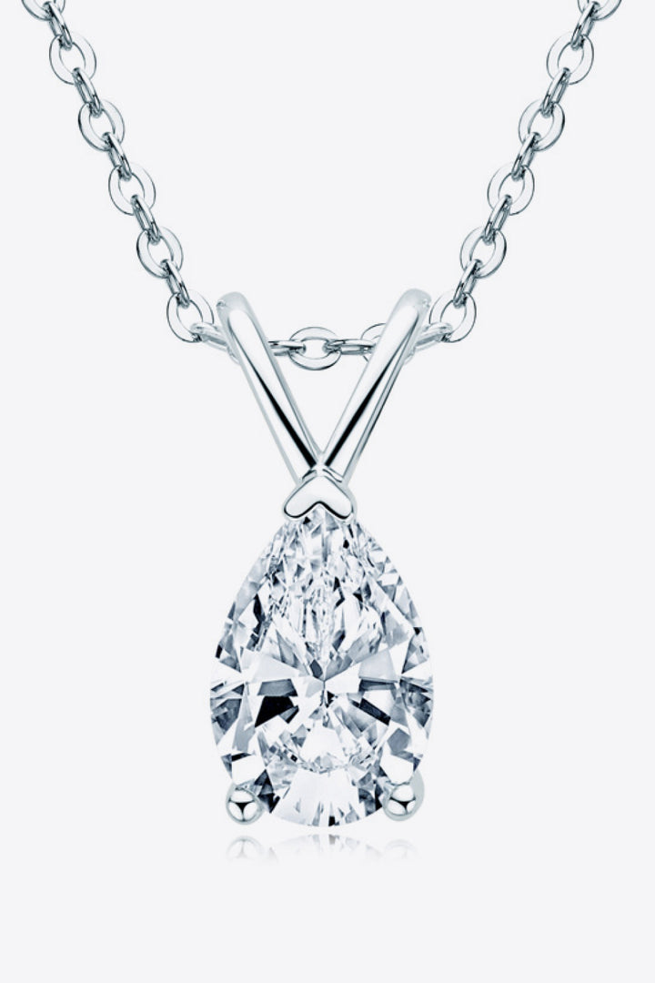 1.5 Carat Moissanite Pendant 925 Sterling Silver Necklace Silver