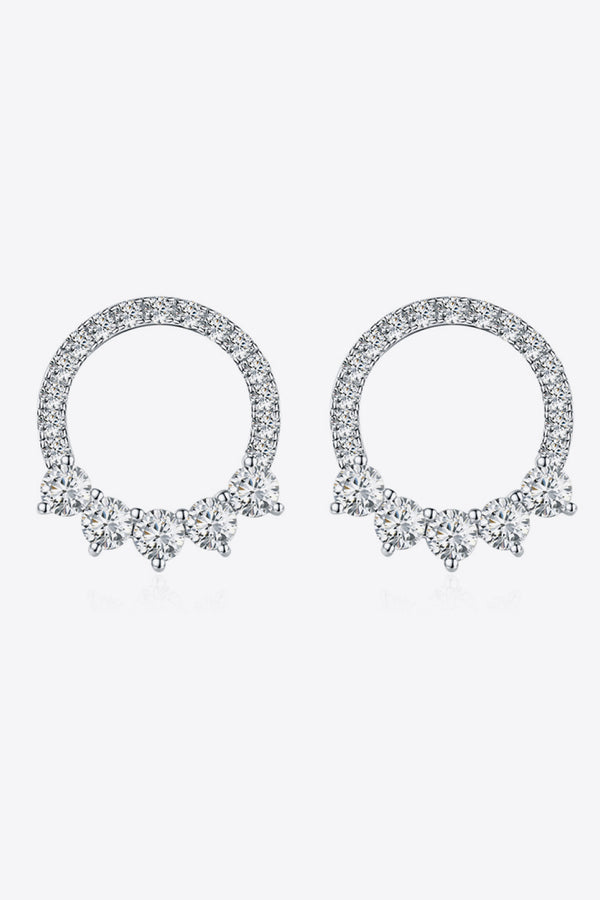 Moissanite Platinum-Plated Earrings Silver One Size