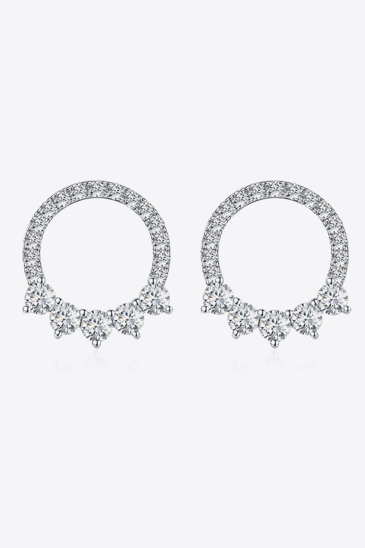 Moissanite Platinum-Plated Earrings Silver One Size