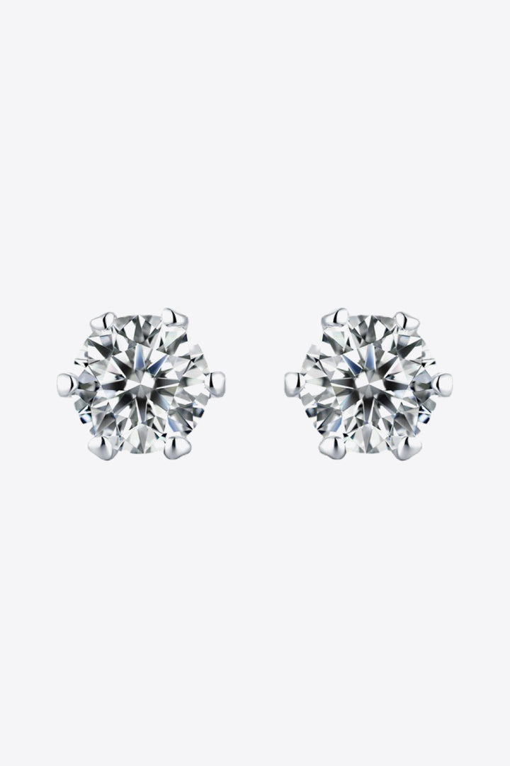 Good Days Ahead Moissanite Stud Earrings Silver One Size