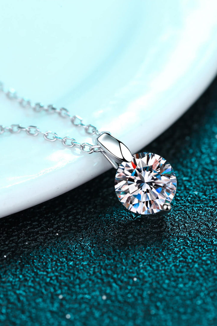 Minimalist 925 Sterling Silver Moissanite Pendant Necklace