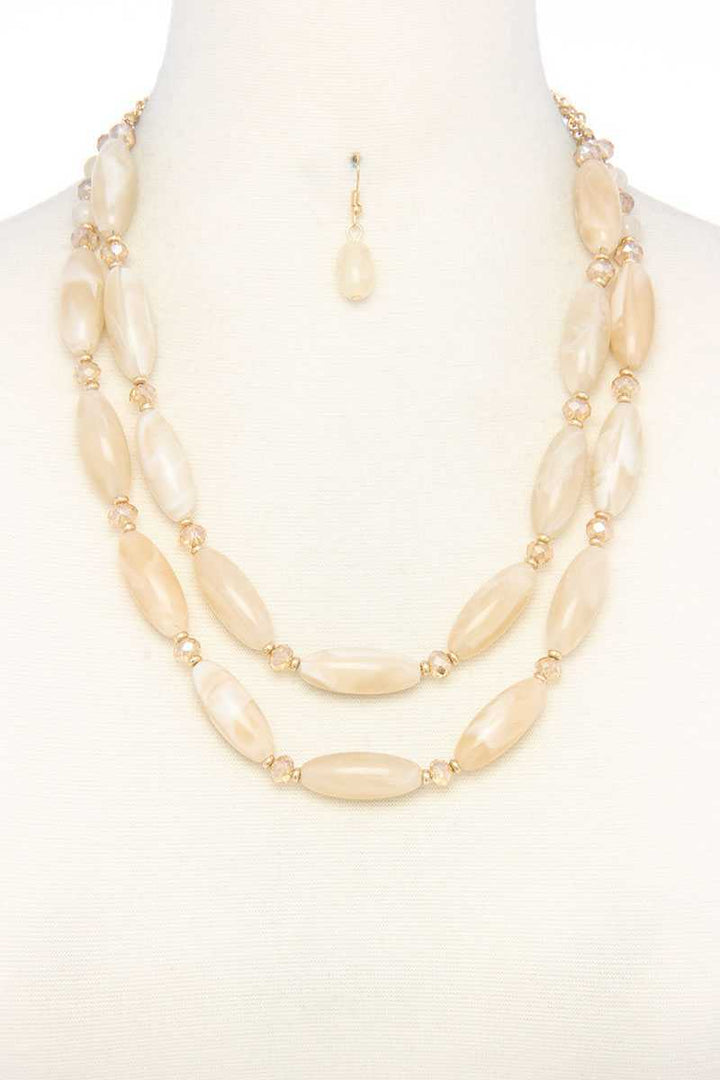 Oval Bead Layered Necklace