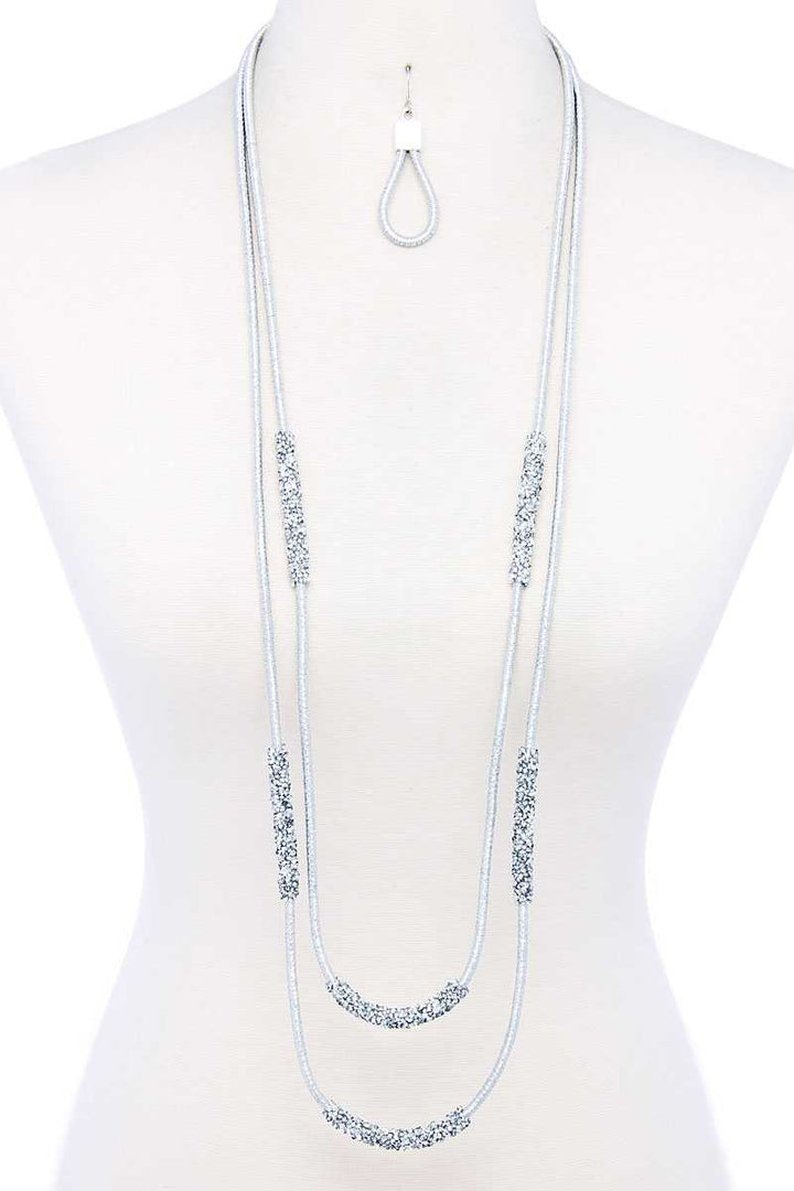 Double Layer Chic Long Necklace And Earring Set