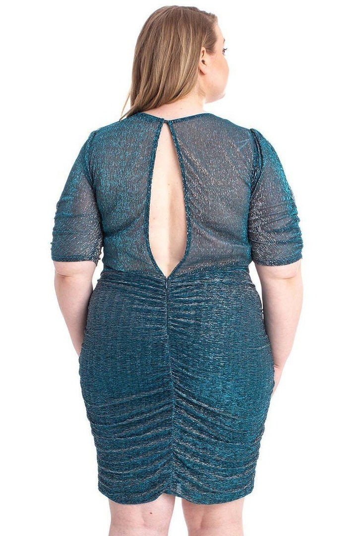 Ribbed Shimmer Shirring, Stylish & Unique Mini Dress