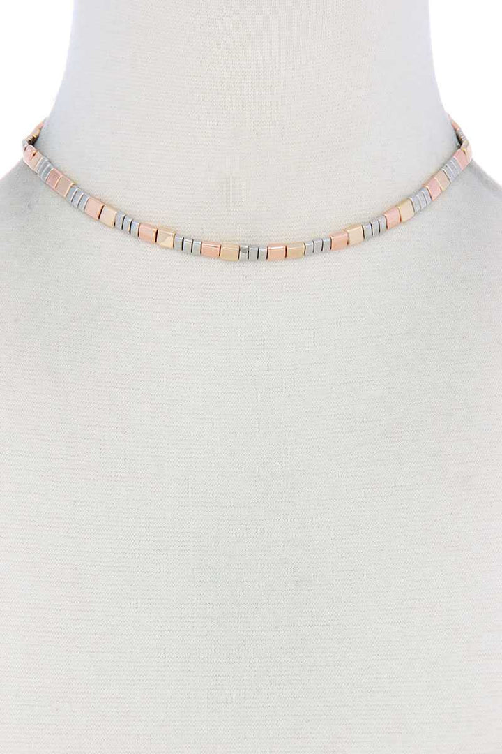 Metal Block Necklace