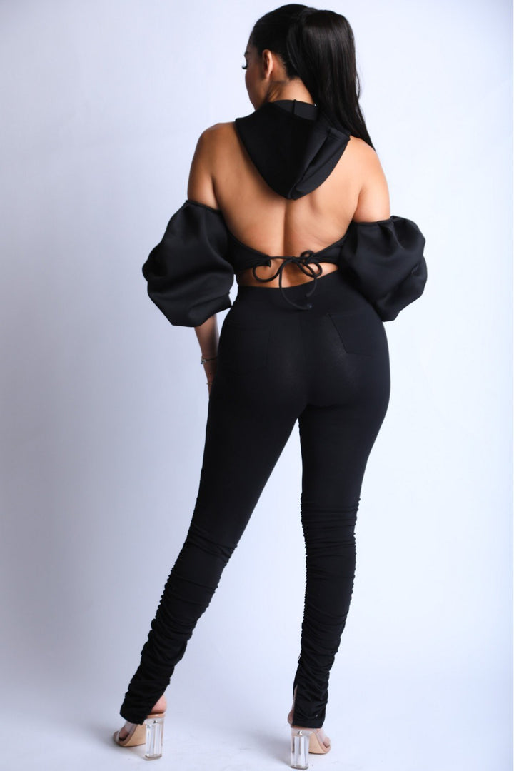 Puff Sleeve Hoodie Set