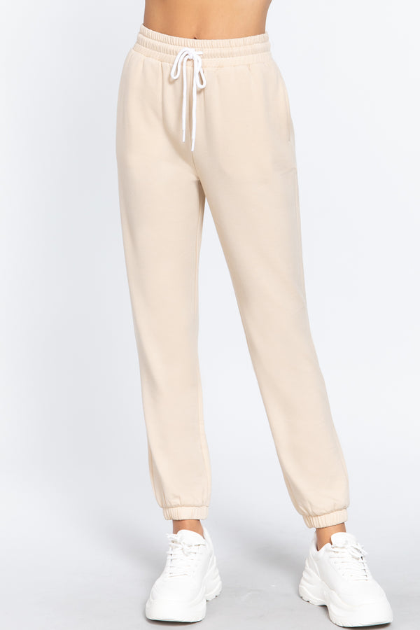 Taupe Fleece French Terry Jogger Pants