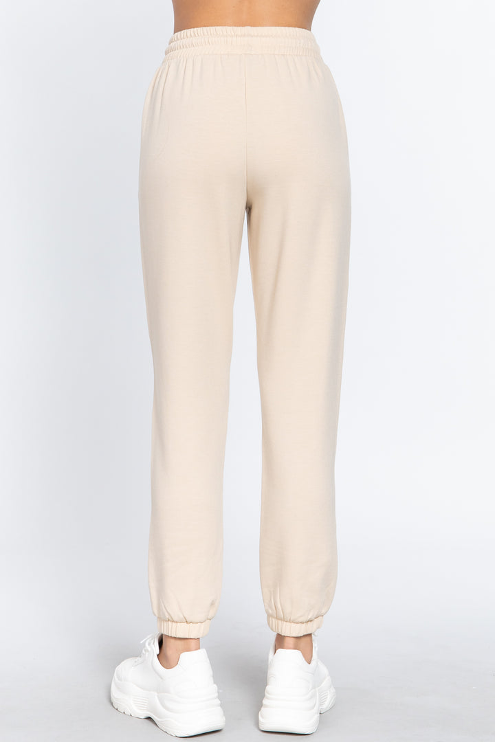Taupe Fleece French Terry Jogger Pants