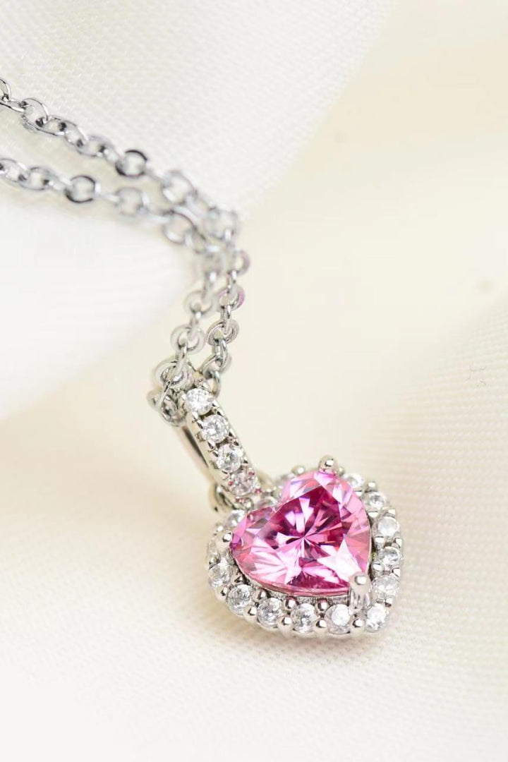 1 Carat Moissanite Heart Pendant Necklace Heart