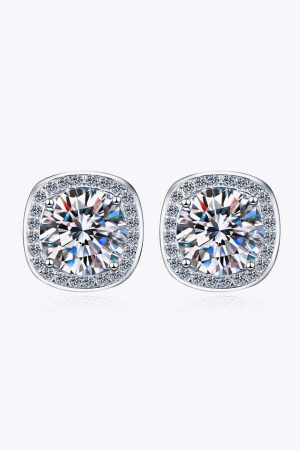 Let Me Love You 1 Carat Moissanite Stud Earrings Silver One Size