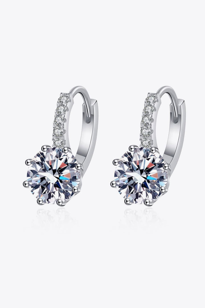 4 Carat Moissanite 925 Sterling Silver Earrings Silver