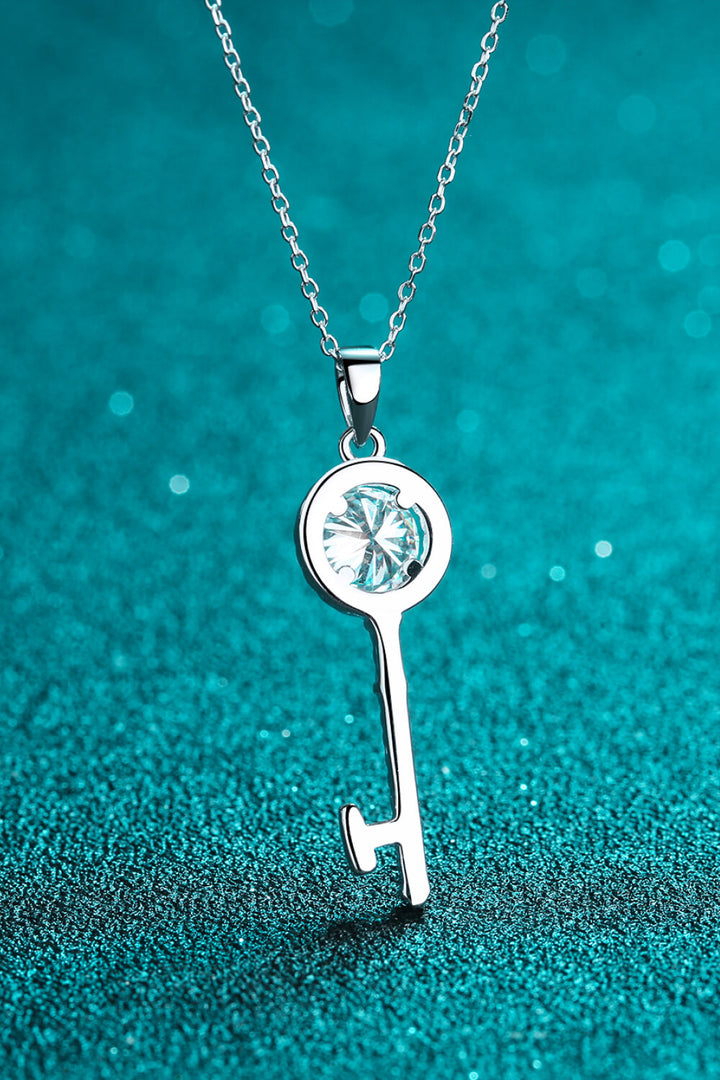 Moissanite Key Pendant Necklace