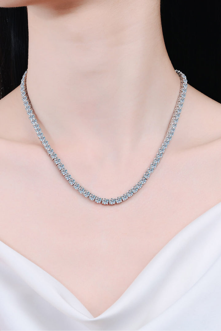 Moissanite Rhodium-Plated Necklace Silver One Size