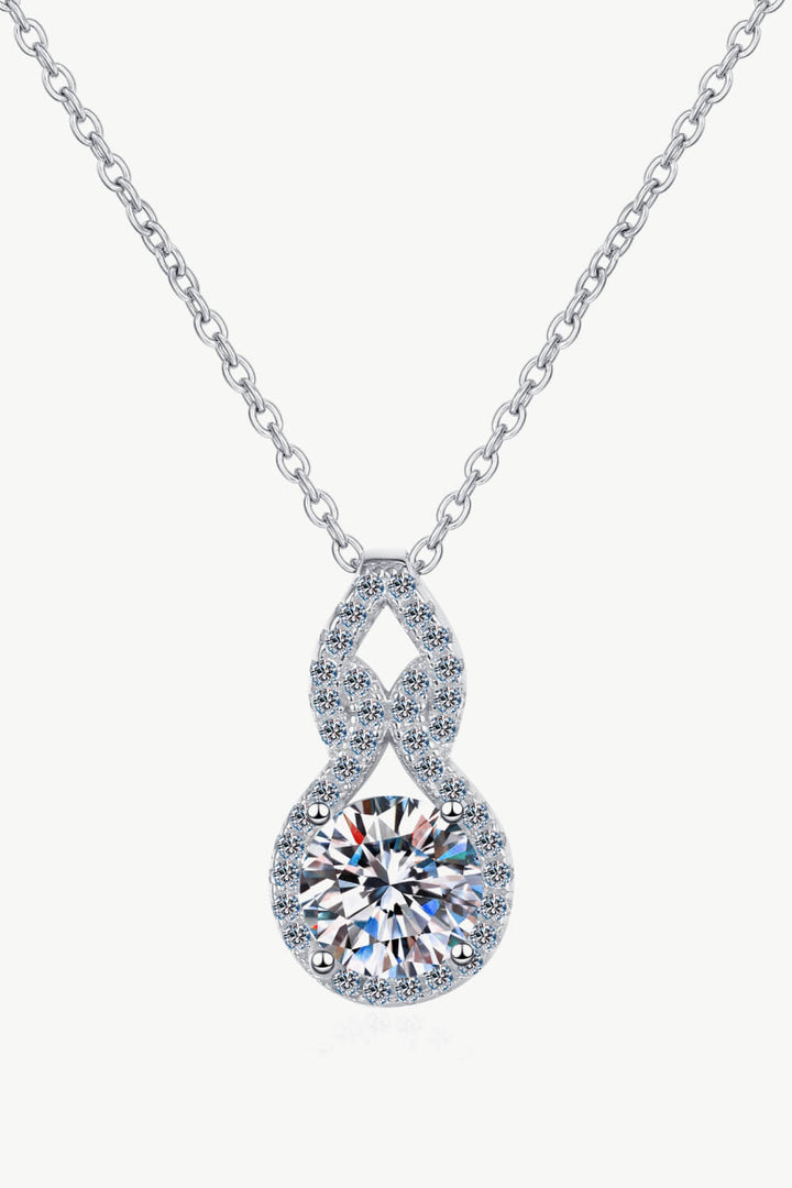 1 Carat Moissanite Pendant Necklace Silver