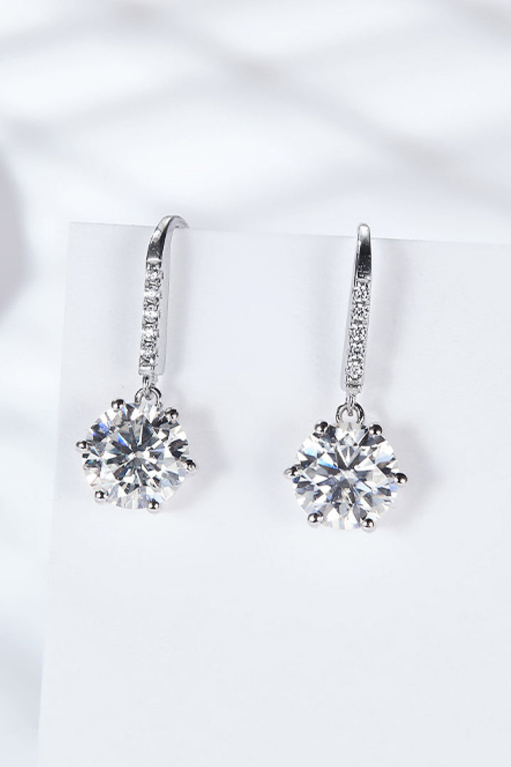 6-Prong Moissanite Drop Earrings