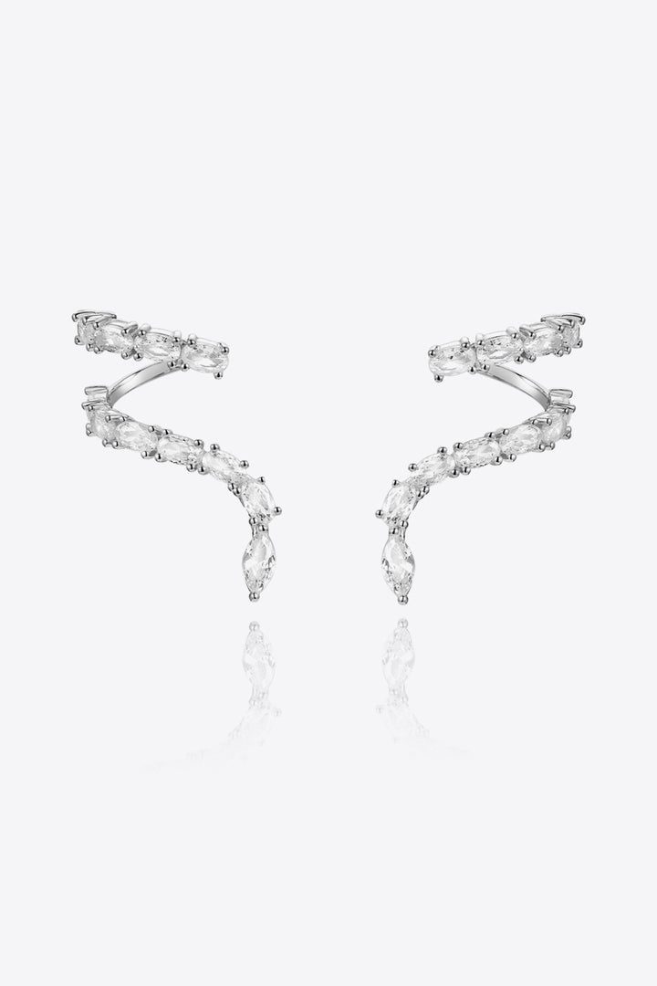 Zircon 925 Sterling Silver Earrings Silver One Size