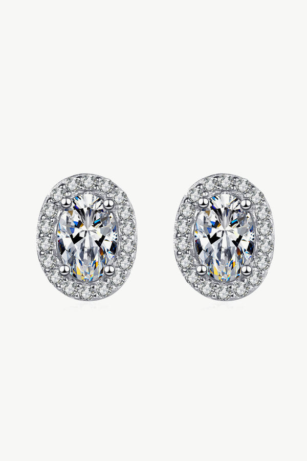 Future Style Moissanite Stud Earrings Silver One Size