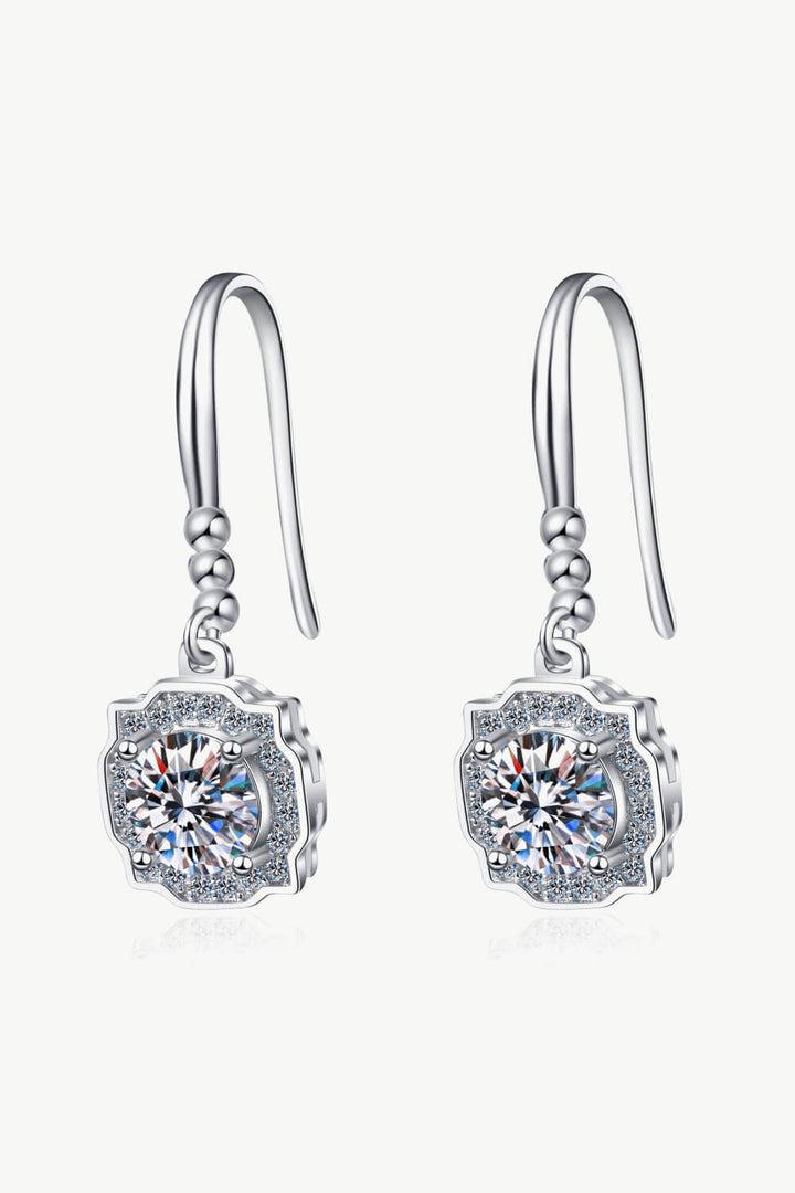 925 Sterling Silver Moissanite Hook Earrings Silver