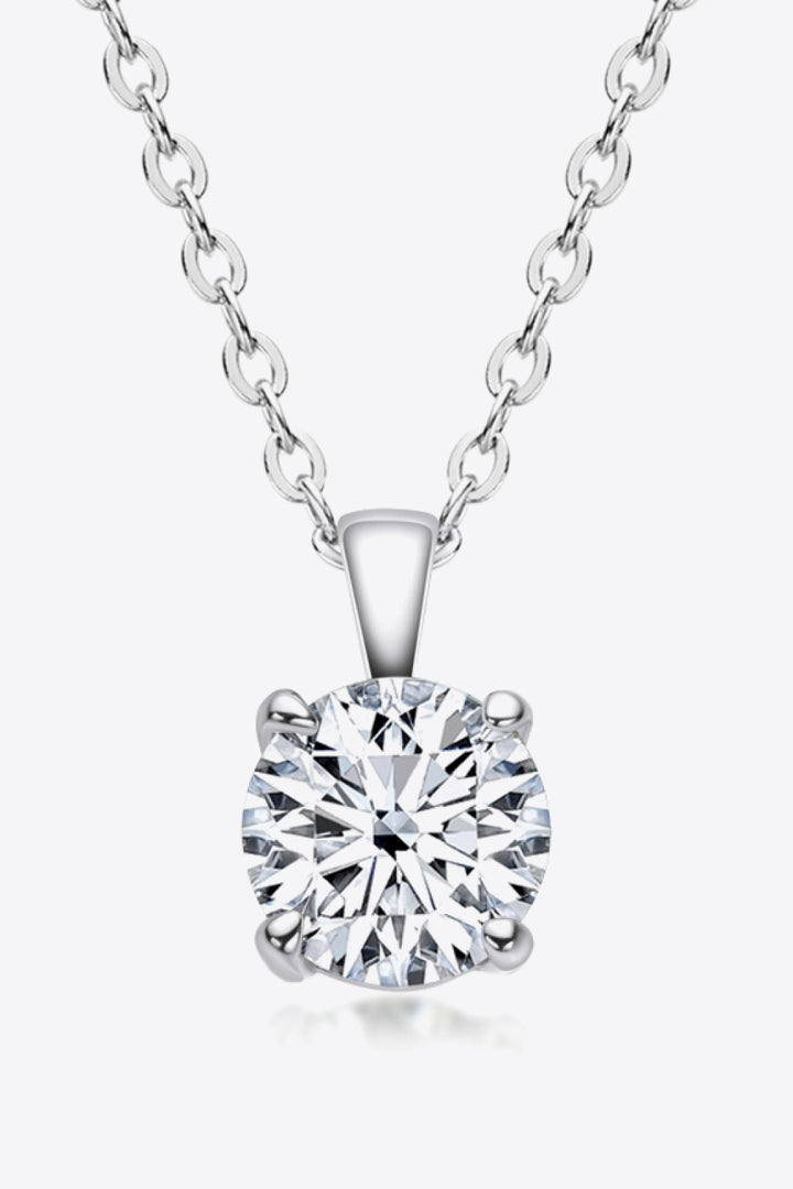 925 Sterling Silver 1 Carat Moissanite Chain-Link Necklace Silver