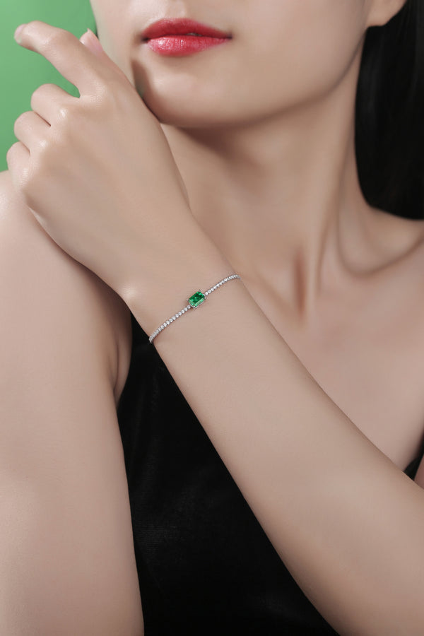 1 Carat Lab-Grown Emerald Bracelet Mid Green
